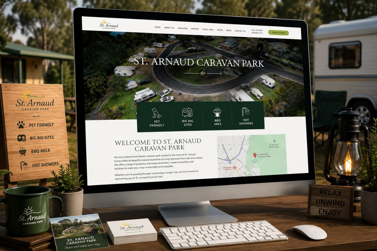 St Arnaud Caravan Park website design by TD Interactives